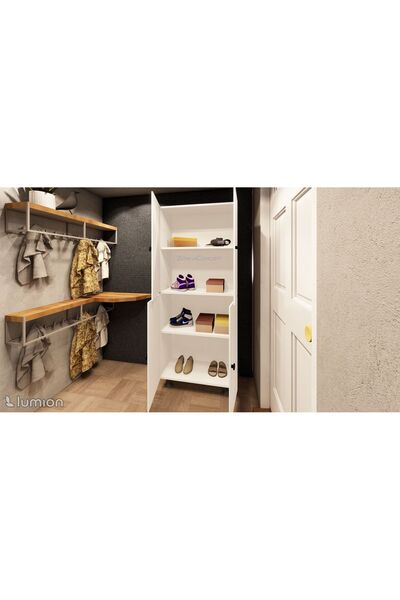 zerkaconcept Sarvel Mdf 4 Raflı Çok Amaçlı Mutfak Banyo Ayakkabılık Dolap 60cm