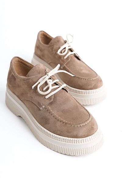 Shoesers Дамски ежедневни велурени обувки с връзки и мокасини Дебели удобни гъвкави подметки Мокасини с подплата