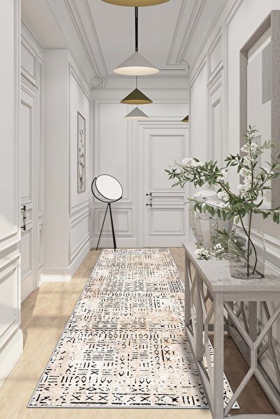 Lavita Home ماكينة قابلة للغسل ومضادة للانزلاق ومقاومة للبقع، سجادة مطبخ حديثة باللون البيج