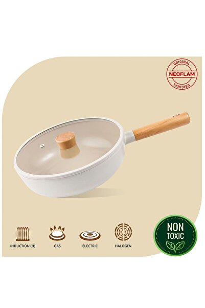 NEOFLAM Fika Beige 5 Piece Practical 26 cm Pot Pan Wok Set
