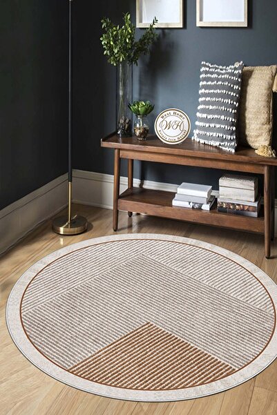 Confidence Home Makinede Yıkanabilir Kaymaz Taban Leke Tutmaz Yuvarlak Salon ...
