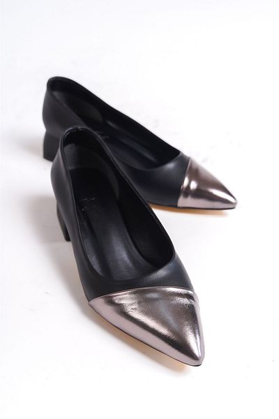 Shoesers Pantofi cu toc pentru femei, strălucitori, cu vârf ascuțit, cu toc scăzut, clasici, cu aspect de zi cu zi