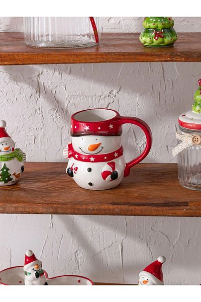 LC Waikiki New Year Themed Santa Claus Patterned Ceramic Mug 13x8x10 Cm