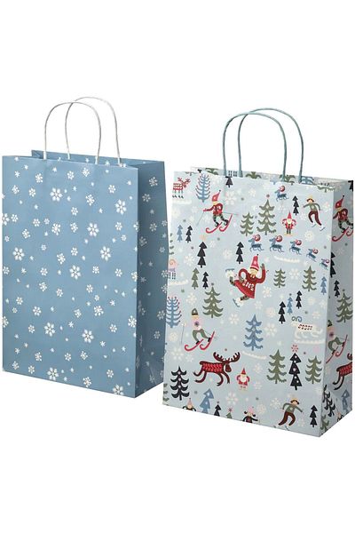 IKEA Vınterfınt Blue Colored 2 Pieces 26x35 Cm Gift Package Bag Bag