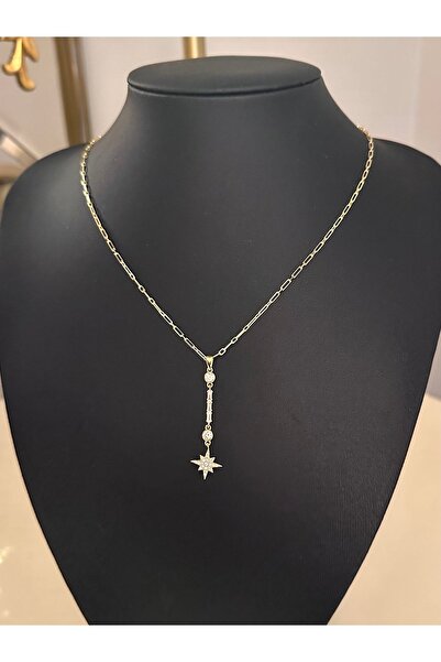 emy by emel luxury silver jewelry Altın Kaplama Ataç Zincirli Kutup Yıldızı K...