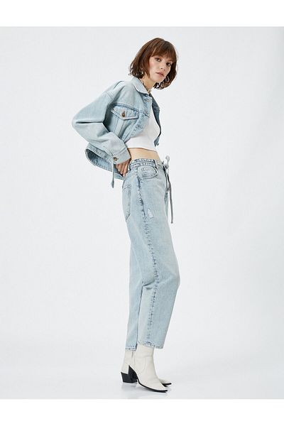 Koton Balloon Fit Short Leg Jeans Pocket Cotton Comfortable Cut - Balloon Fit Jean
