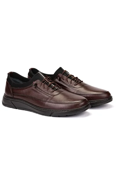 ERN SHOES حذاء رجالي لتقويم العظام بالكامل - جلد طبيعي 100% من الداخل والخارج، بني، مقاس 45-46-47