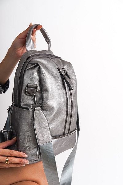 Redoxy Rucsac de damă din piele spălată lucioasă - Design special cu 3 compartimente