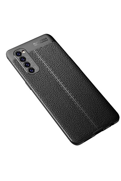 halkhouse Oppo Reno 4 Pro 4G Kılıf Kamera Koruyuculu Niss Deri Görünümlü Sili...