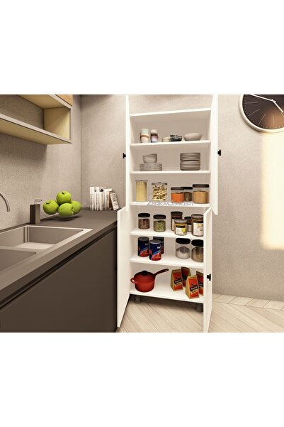 zerkaconcept Mona Çok Amaçlı Mutfak Banyo Ayakkabılık Dolabı 180 Cm 6 Bölmeli