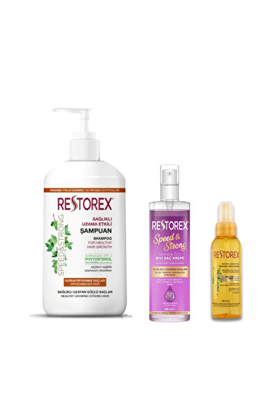 Restorex 1000 ml șampon reparător + balsam lichid 200 ml + ulei pentru îngrij...