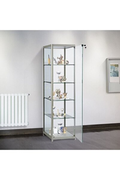 AZUCABİN Ack 801, Ahşap Camlı Dolap, Camlı Vitrin, Teşhir Koleksiyon Dolabı