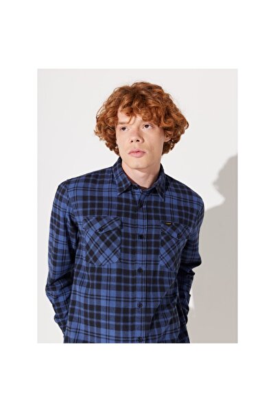 Lee Erkek Siyah Klasik Yaka Gömlek