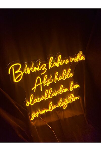 vinyuup Biriniz Kahve Verin - Dekoratif Duvar Aydınlatması Neon Led Yazı Cafe...