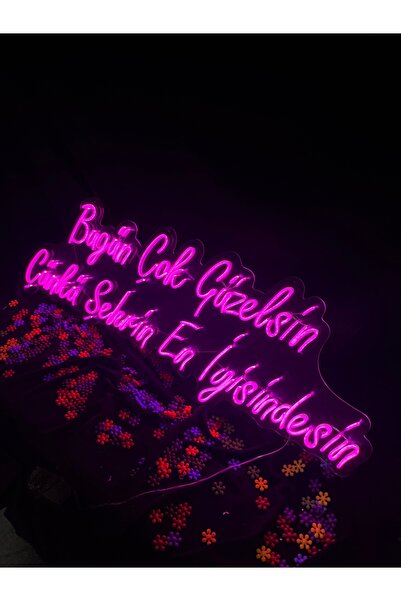 vinyuup Bugün Çok Güzelsin Çünkü - Salon Dekoratif Duvar Aydınlatması Neon Le...