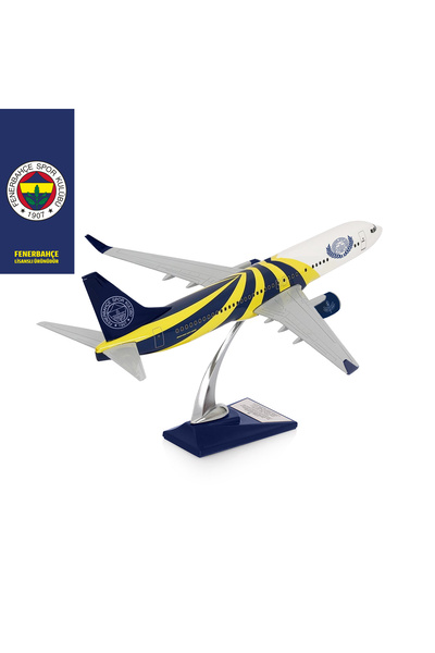 Fenerium Zekupp Boeing 737-800 1/100 Ölçek Fenerbahçe Lisanslı Sarı Lacivert Tasarım Maket Uçak