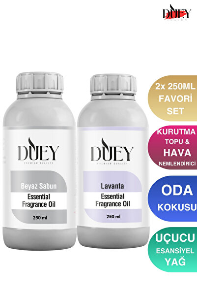 DUEY 2x 250 ML Beyaz Sabun&Lavanta Uçucu Yağ, Mum Esansı, Oda Kokusu, Hava Ne...