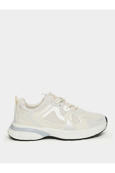 Styli Stitch Detail Contrast Panel Lace Up Chunky Sneakers