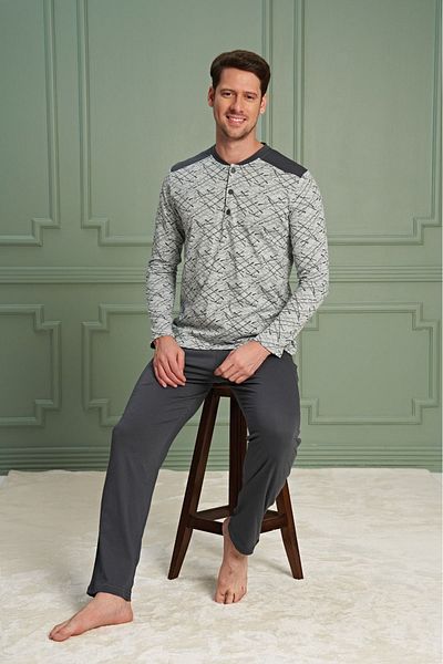MEBA Long Sleeve Buttoned Front Seasonal Dowry Pajamas Set - 1066