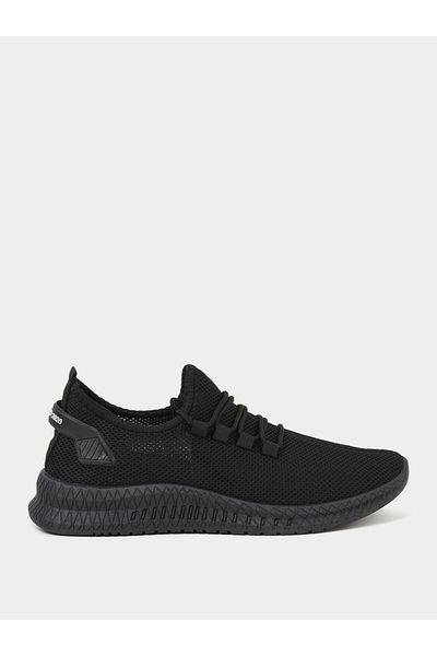 Styli Knit Slip On Lace Up Sneakers with Back Strap
