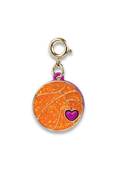 Gold Glitter Basketball Charm