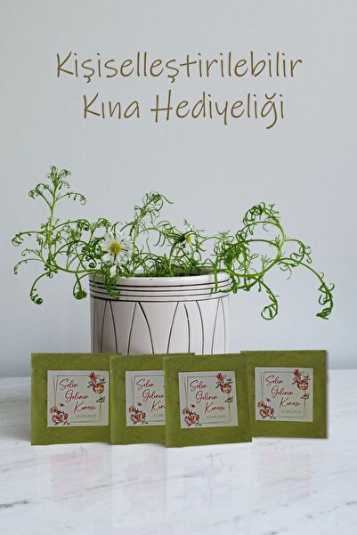 HİEN 100 Adet Kişiye Özel Dağıtmalık Hediyelik Kına, Kına Gecesi, 6 Ay Kınası...