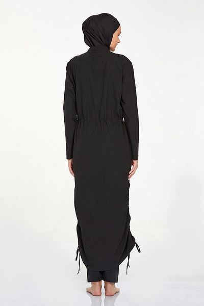 Adasea Plus Size - Μαγιό Hijab από ύφασμα αλεξίπτωτου με ρυθμιζόμενο ύψος με φερμουάρ