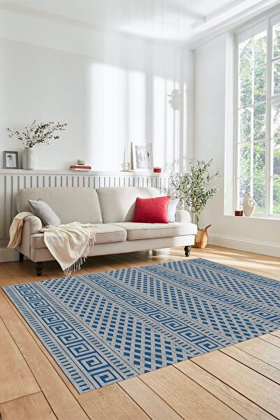 EY HOME Kilim Patterned Digital Non-Slip Base Washable Plain Runner Kitchen H...