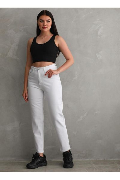 Rich Star Basic White Mom Jeans Design