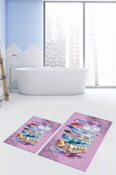 EY HOME Set de scaune pentru toaletă pentru covor de baie, lavabil, anti-alun...