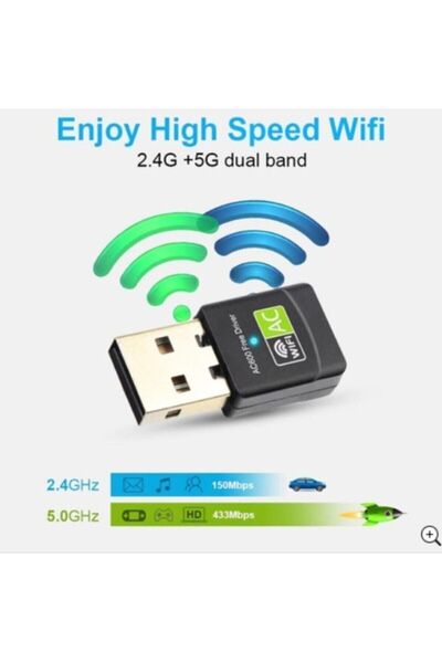 maetheus Mini Wifi Usb Adaptör Kablosuz Alıcı Adaptörü 600 Mbps 5ghz