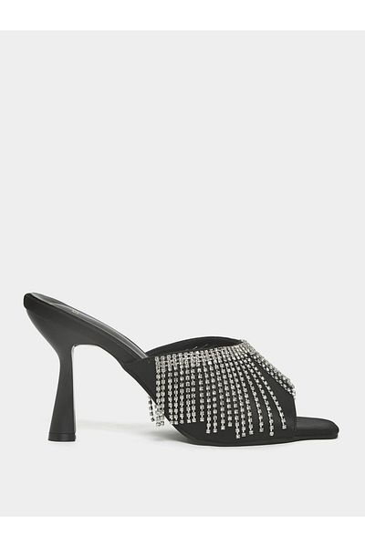 Styli Sparkly Rhinestone Peep Toe Sandals