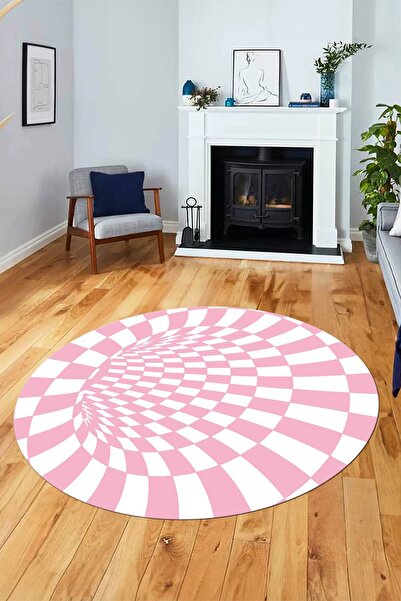 EY HOME 3D Renkli Modern Tasarım Kaymaz Taban Yıkanabilir Yuvarlak Mutfak Sal...