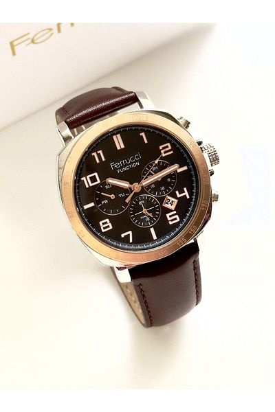 Ferrucci FERRUCCi̇ Men's Wristwatch - Brown Leather Cord