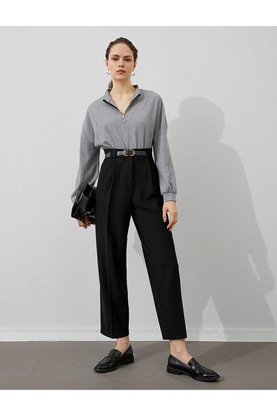 Koton Pantaloni culotte crop cu talie înaltă