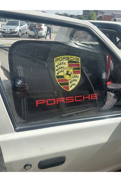 TKY Porsche Printed Side Window Curtain Accessory - Suitable for All Cars
