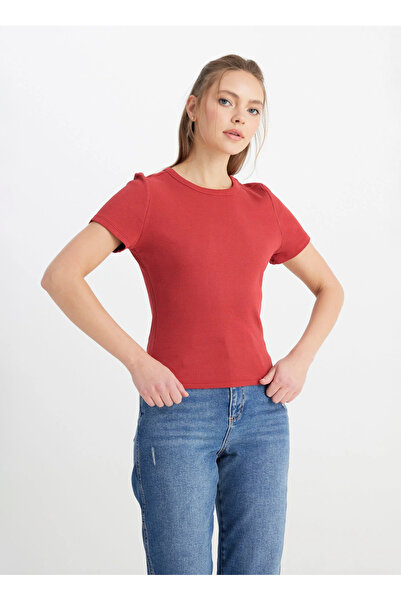 WRANGLER Light Pink Crew Neck Women's T-Shirt - W 241600821