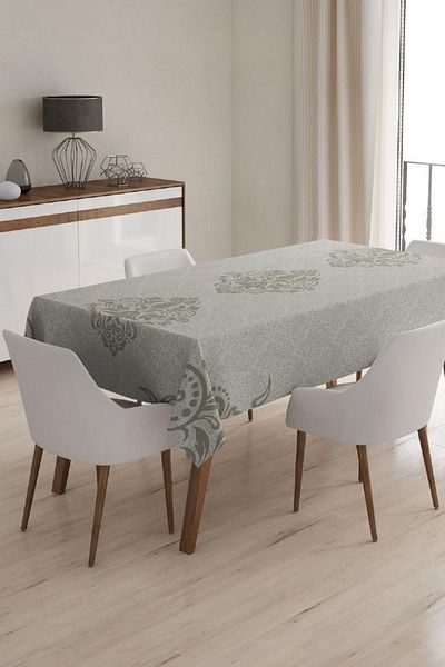 Çt Çeyizci Tekstil Față de masă unică rezistentă la pete 150x220 imprimată digital și cu model