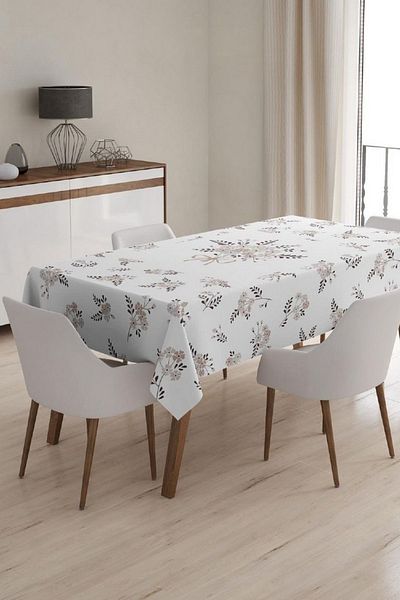 Çt Çeyizci Tekstil Față de masă, Față de masă unică imprimată digital, Față de masă unică rezistentă la pete cu model 120x150cm