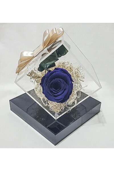 çiçekseli Floare cadou pentru decorarea mesei, albastru rubin, trandafir care nu se decolorează, eucalipt