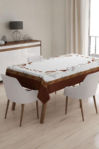 Çt Çeyizci Tekstil Față de masă unică rezistentă la pete cu model 150x220cm - imprimat digital