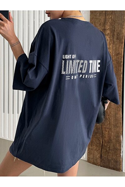 over head oh Γυναικείο μπλουζάκι Navy Blue Oversize - Limited Time Printed