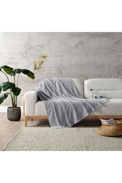 Doqu Home Adora Gray Sofa Shawl - 130X170 cm