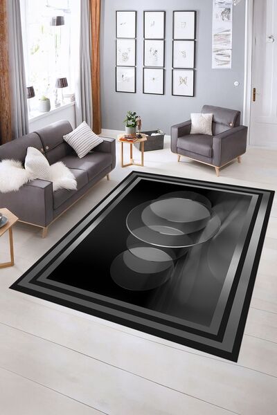 Kilimteks Dijital Baskılı Kaymaz Yıkanabilir Çerçeveli Yolluk Mutfak Salon Ha...