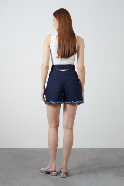 GİZİA Cut Out Detaylı Mavi Jean Şort