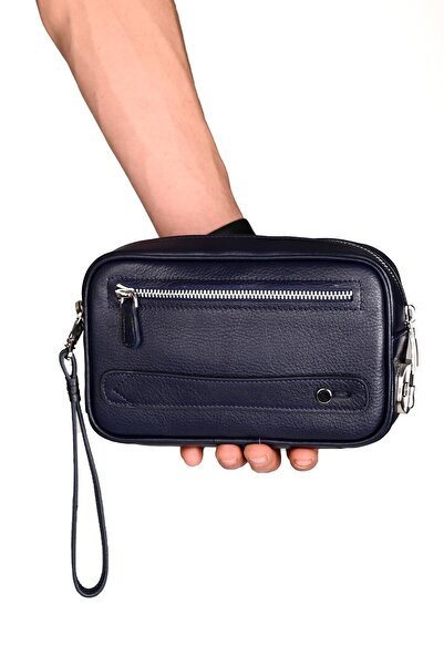 Grande 4288 Модель Синя натуральна шкіра з замком Ручна портфельна сумка