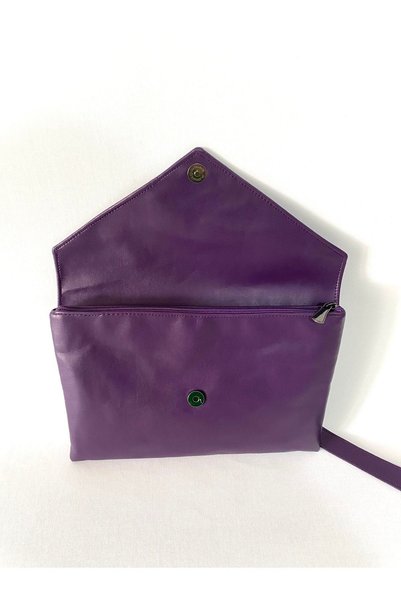 TALKING DREAMS Purple Faux Leather Clutch