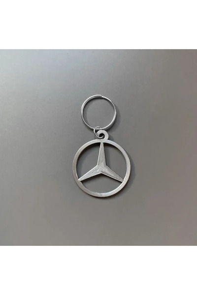 CosmosCraft Gri Renk Mercedes, Plastik Anahtarlık