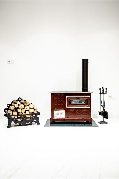 ÇANCI Önden Havalı Kovalı Uyuyan Kuzine -kömür Sobası-odun Sobası Kovalı