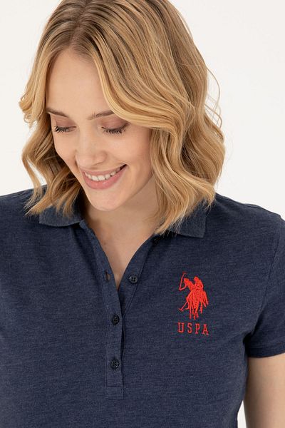 U.S. Polo Assn. Woman's Navy Blue Polo Collar T-Shirt ARINE CLOTHING